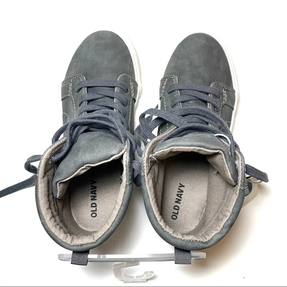Old Navy Gray Faux Suede High-Tops Size 13 NWT Lace-Up Sneaker School